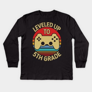 Leveling Up To 5th Grade Kids Kids Long Sleeve T-Shirt